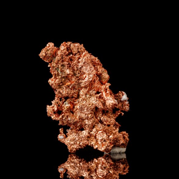 Macro mineral stone Copper on black background close up